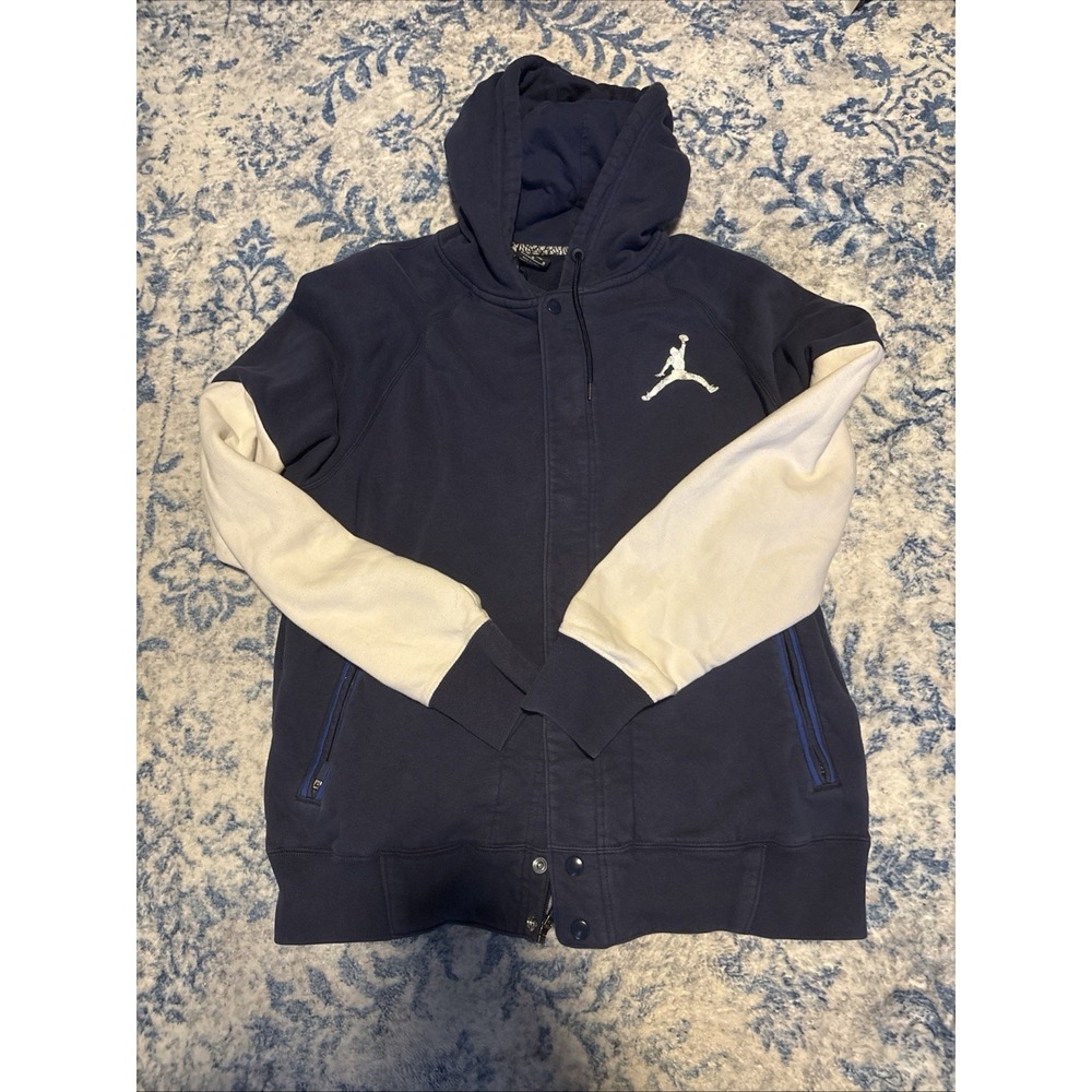 Nike Air Jordan Varsity Hoodie Mens Large Fleece Lined Snap Front 547693 Y2K